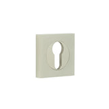 High quality image of Burlington - Euro Profile Escutcheons Square Plain Rose Satin Nickel Sku. BUR-61SN-171SN