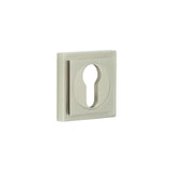 High quality image of Burlington - Euro Profile Escutcheons Square Stepped Rose Satin Nickel Sku. BUR-61SN-173SN