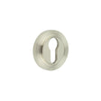 High quality image of Burlington - Euro Profile Escutcheons Reeded Rose Satin Nickel Sku. BUR-61SN-74SN