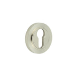 High quality image of Burlington - Euro Profile Escutcheons Knurled Rose Satin Nickel Sku. BUR-61SN-75SN