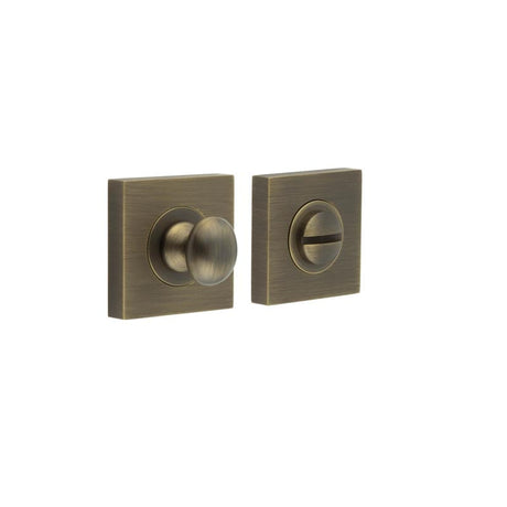 This is an image showing the Frelan - Burlington Turns & Releases Inner 1 Square Plain Rose Antique Brass available to order from Trade Door Handles in Kendal