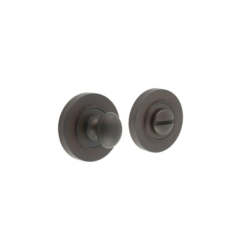 This is an image showing the Frelan - Burlington Turns & Releases Inner 1 Plain Rose Dark Bronze available to order from Trade Door Handles in Kendal