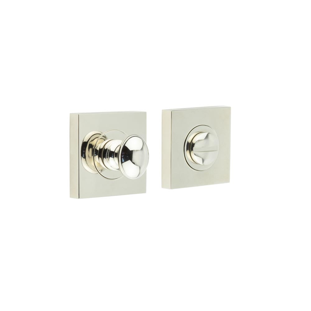 This is an image showing the Frelan - Burlington Turns & Releases Inner 1 Square Plain Rose Polished Nickel available to order from Trade Door Handles in Kendal