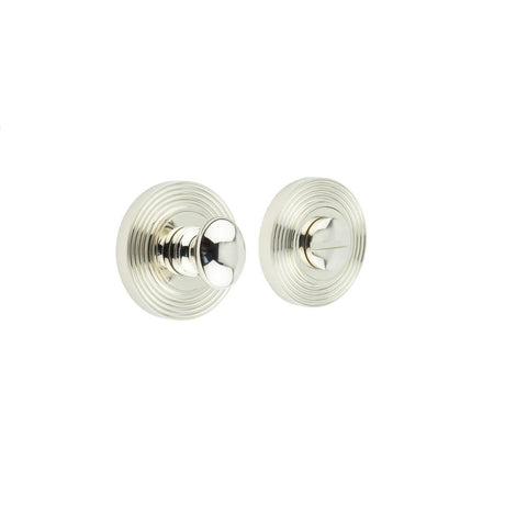 This is an image showing the Frelan - Burlington Turns & Releases Inner 1 Reeded Rose Polished Nickel available to order from Trade Door Handles in Kendal