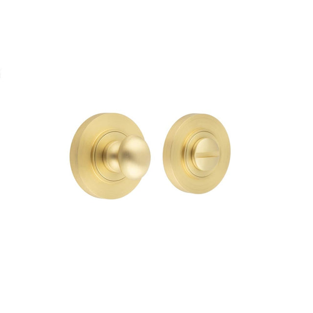 This is an image showing the Frelan - Burlington Turns & Releases Inner 1 Plain Rose Satin Brass available to order from Trade Door Handles in Kendal