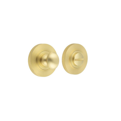 This is an image showing the Frelan - Burlington Turns & Releases Inner 1 Knurled Rose Satin Brass available to order from Trade Door Handles in Kendal