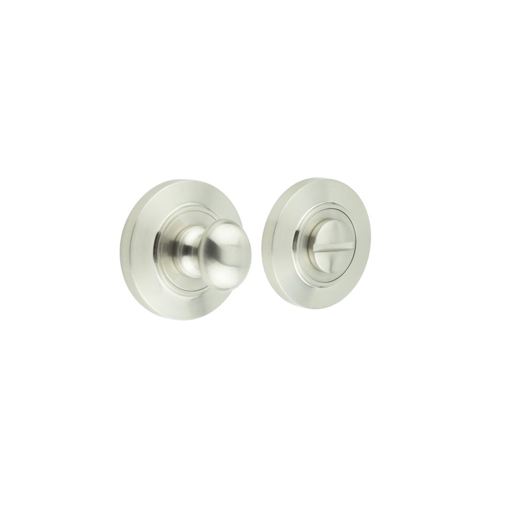 This is an image showing the Frelan - Burlington Turns & Releases Inner 1 Chamfered Rose Satin Nickel available to order from Trade Door Handles in Kendal