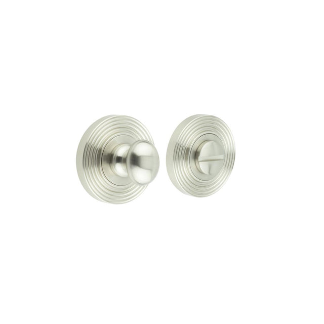 High quality image of Burlington - Turns & Releases Inner 1 Reeded Rose Satin Nickel Sku. BUR-80SN-53SN