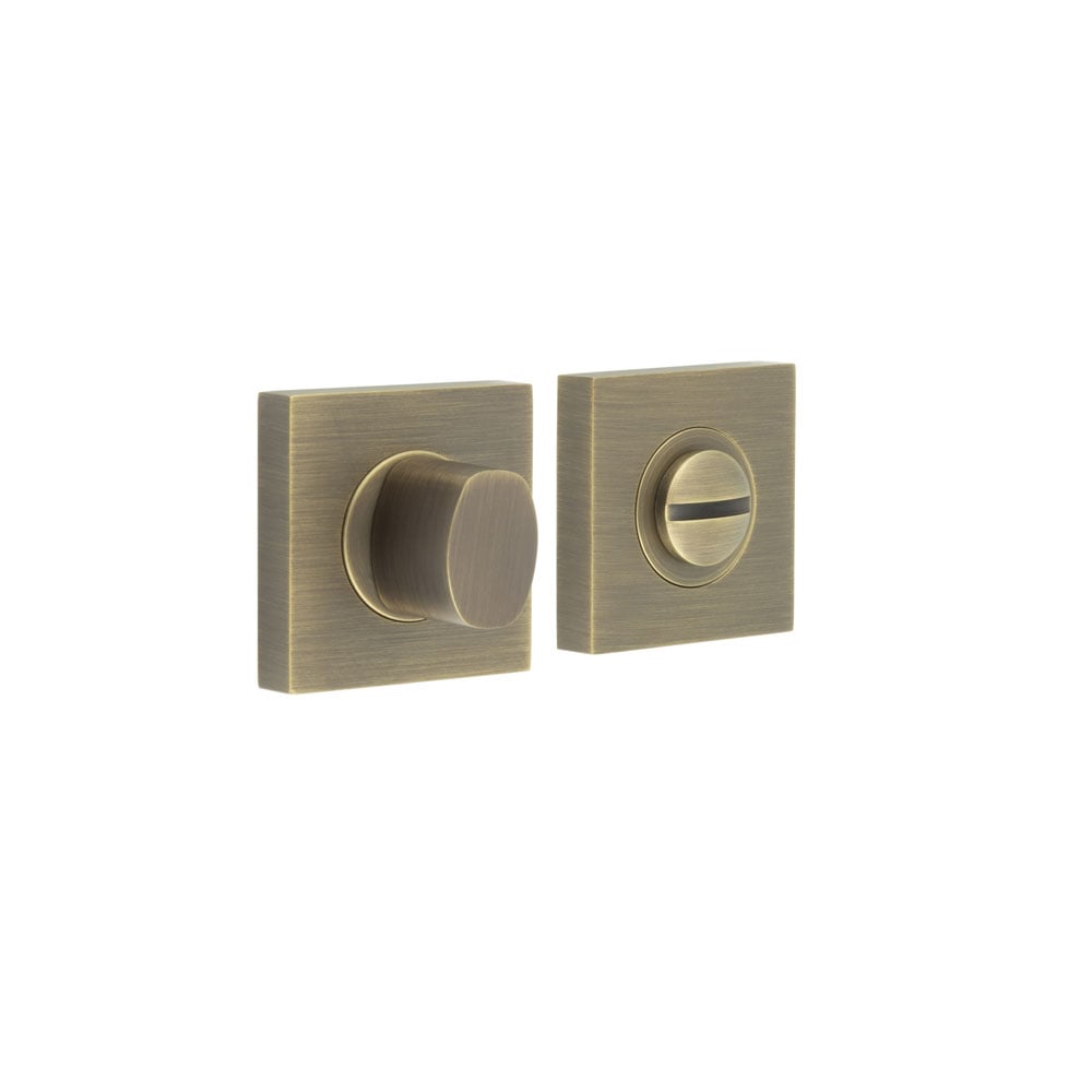 This is an image showing the Frelan - Burlington Turns & Releases Inner 3 Square Plain Rose Antique Brass available to order from Trade Door Handles in Kendal