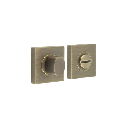 This is an image showing the Frelan - Burlington Turns & Releases Inner 3 Square Plain Rose Antique Brass available to order from Trade Door Handles in Kendal