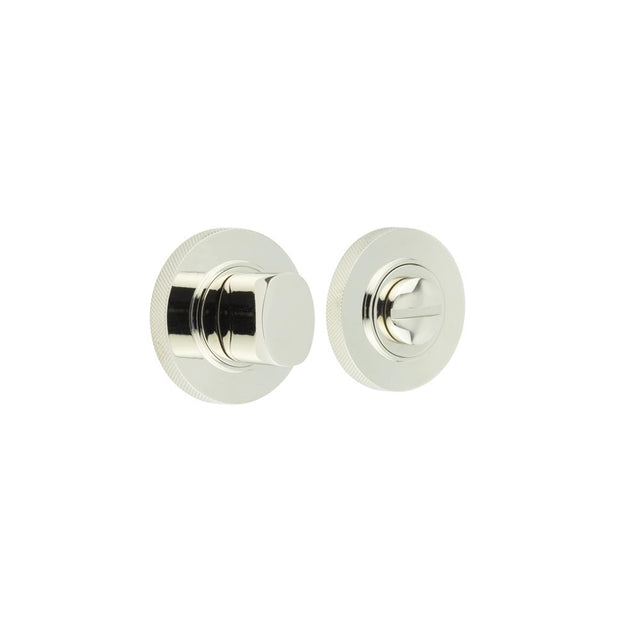 High quality image of Burlington - Turns & Releases Inner 3 Knurled Rose Polished Nickel Sku. BUR-81PN-55PN