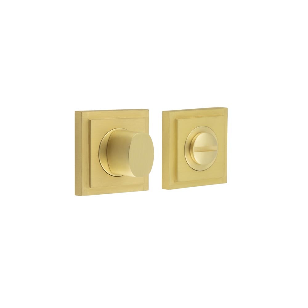 This is an image showing the Frelan - Burlington Turns & Releases Inner 3 Square Stepped Rose Satin Brass available to order from Trade Door Handles in Kendal