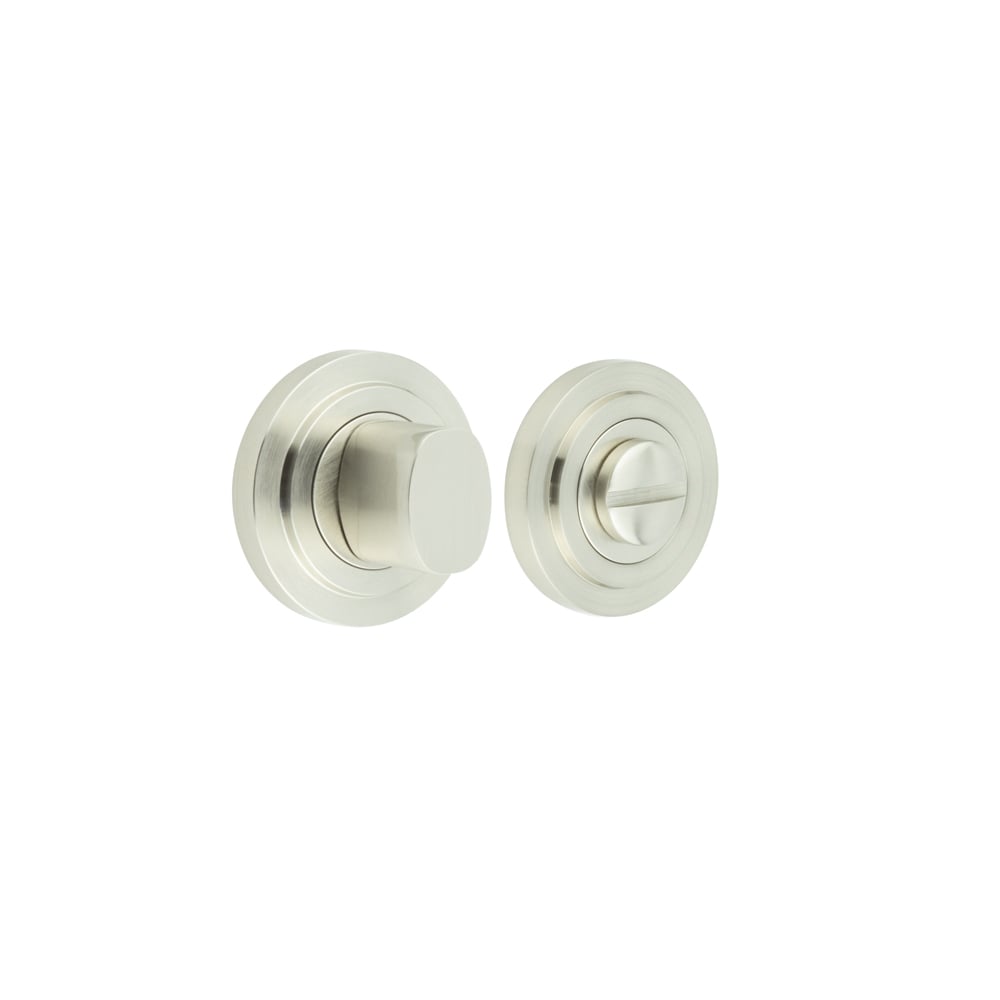 This is an image showing the Frelan - Burlington Turns & Releases Inner 3 Stepped Rose Satin Nickel available to order from Trade Door Handles in Kendal