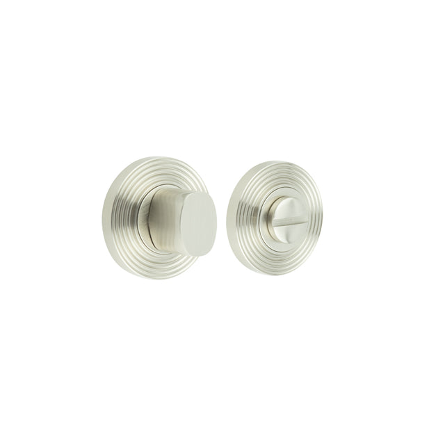 High quality image of Burlington - Turns & Releases Inner 3 Reeded Rose Satin Nickel Sku. BUR-81SN-53SN