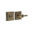 This is an image showing the Frelan - Burlington Easy Turn & Release Square Stepped Rose Antique Brass available to order from Trade Door Handles in Kendal