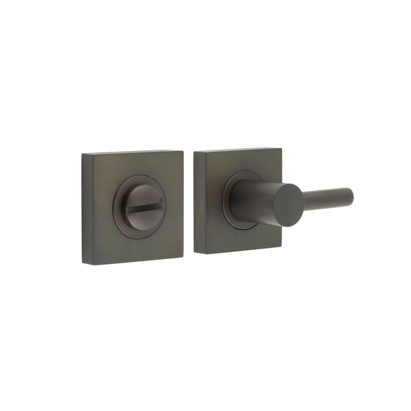 This is an image showing the Frelan - Burlington Easy Turn & Release Square Plain Rose Dark Bronze available to order from Trade Door Handles in Kendal