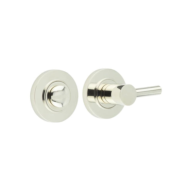 This is an image showing the Frelan - Burlington Easy Turn & Release Plain Rose Polished Nickel available to order from Trade Door Handles in Kendal