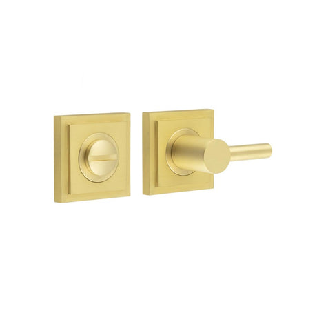 This is an image showing the Frelan - Burlington Easy Turn & Release Square Stepped Rose Satin Brass available to order from Trade Door Handles in Kendal