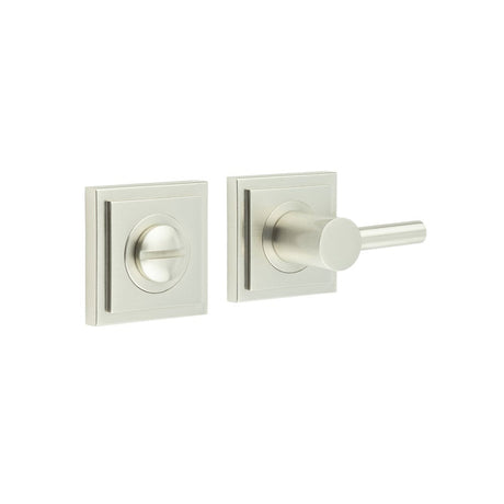 This is an image showing the Frelan - Burlington Easy Turn & Release Square Stepped Rose Satin Nickel available to order from Trade Door Handles in Kendal