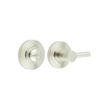 This is an image showing the Frelan - Burlington Easy Turn & Release Chamfered Rose Satin Nickel available to order from Trade Door Handles in Kendal