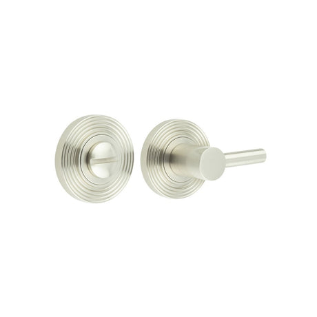 This is an image showing the Frelan - Burlington Easy Turn & Release Reeded Rose Satin Nickel available to order from Trade Door Handles in Kendal