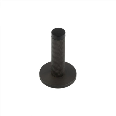 High quality image of Burlington - Knurled Wall Mounted Doorstops Plain Rose Dark Bronze Sku. BUR-968DB-971DB