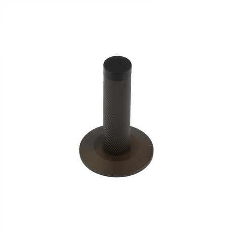 High quality image of Burlington - Knurled Wall Mounted Doorstops Chamfered Rose Dark Bronze Sku. BUR-968DB-972DB