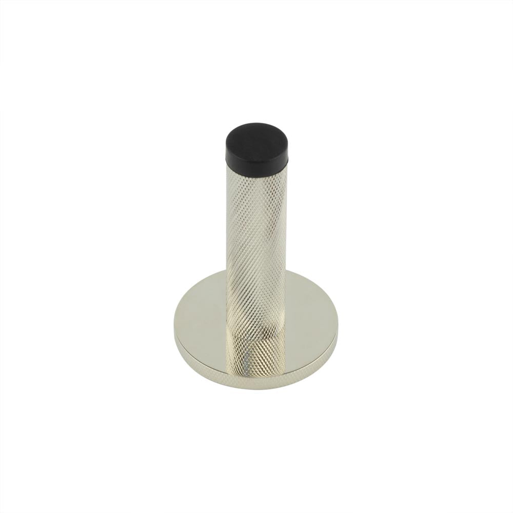 High quality image of Burlington - Knurled Wall Mounted Doorstops Knurled Rose Polished Nickel Sku. BUR-968PN-969PN