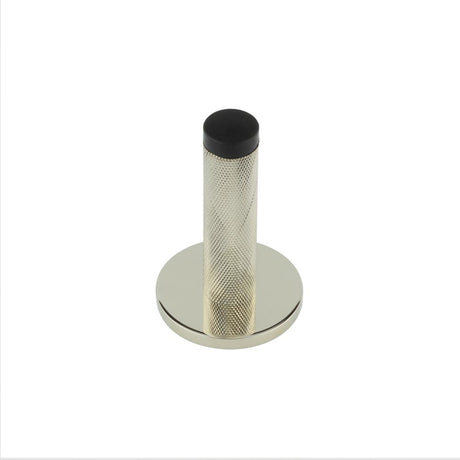 High quality image of Burlington - Knurled Wall Mounted Doorstops Plain Rose Polished Nickel Sku. BUR-968PN-971PN