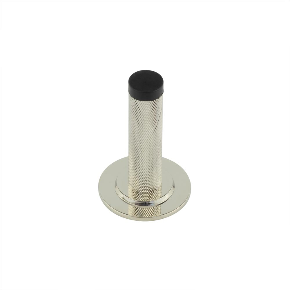 High quality image of Burlington - Knurled Wall Mounted Doorstops Stepped Rose Polished Nickel Sku. BUR-968PN-973PN