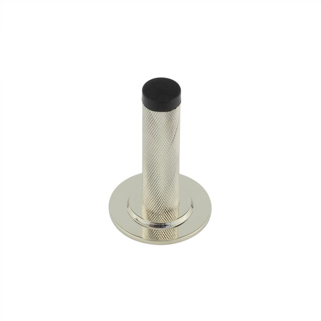 High quality image of Burlington - Knurled Wall Mounted Doorstops Stepped Rose Polished Nickel Sku. BUR-968PN-973PN