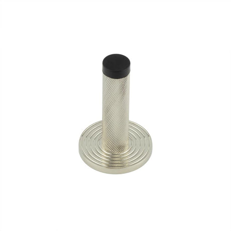 This is an image showing the Frelan - Burlington Knurled Wall Mounted Doorstops Reeded Rose Polished Nickel available to order from Trade Door Handles in Kendal