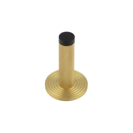 High quality image of Burlington - Knurled Wall Mounted Doorstops Reeded Rose Satin Brass Sku. BUR-968SB-974SB