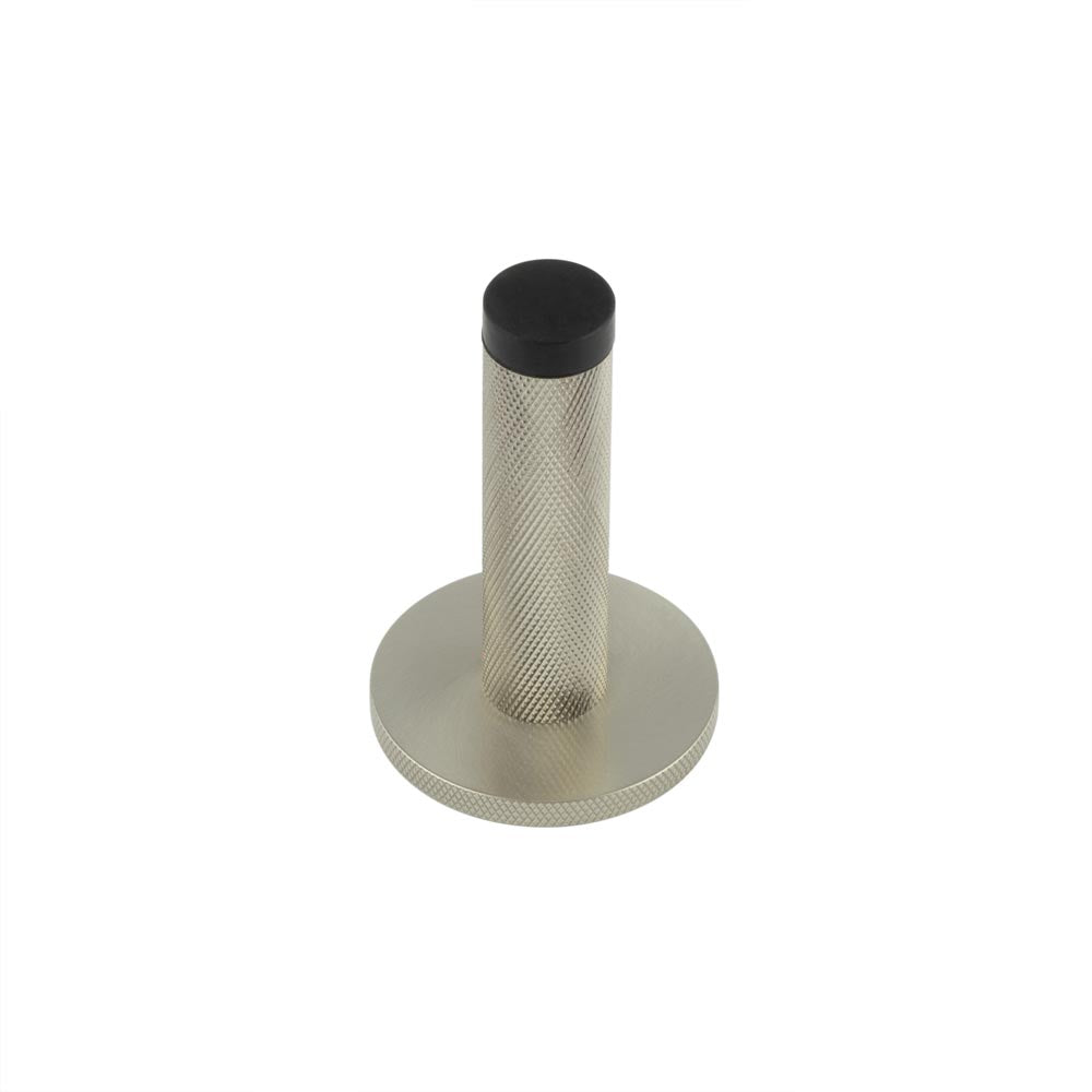 High quality image of Burlington - Knurled Wall Mounted Doorstops Knurled Rose Satin Nickel Sku. BUR-968SN-969SN