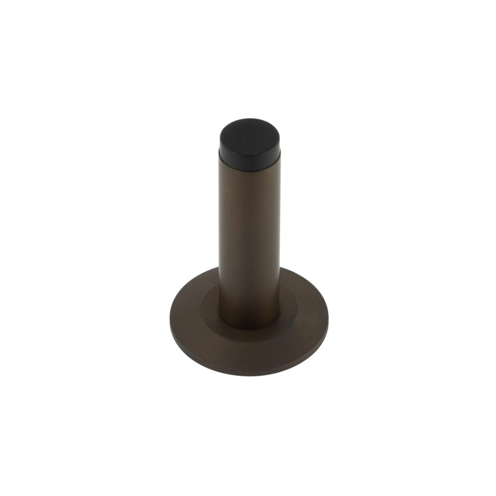 This is an image showing the Frelan - Burlington Plain Wall Mounted Door Stops Chamfered Rose Dark Bronze available to order from Trade Door Handles in Kendal