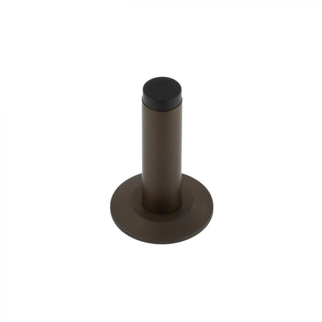 This is an image showing the Frelan - Burlington Plain Wall Mounted Door Stops Chamfered Rose Dark Bronze available to order from Trade Door Handles in Kendal