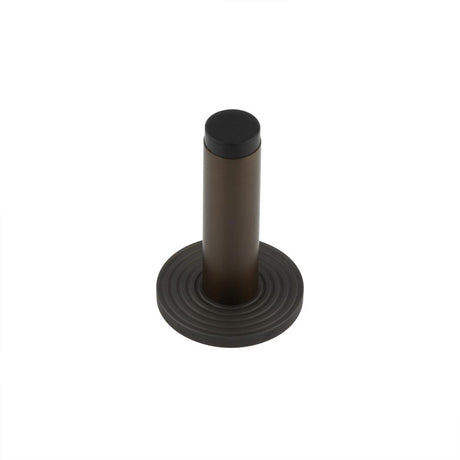 High quality image of Burlington - Plain Wall Mounted Door Stops Reeded Rose Dark Bronze Sku. BUR-970DB-974DB