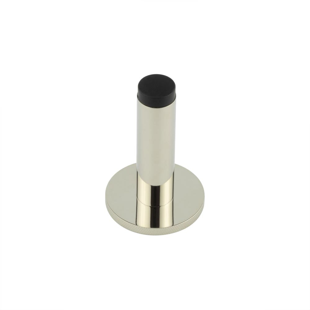 High quality image of Burlington - Plain Wall Mounted Door Stops Knurled Rose Polished Nickel Sku. BUR-970PN-969PN