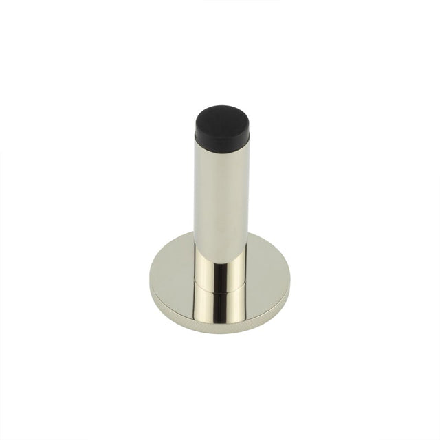 High quality image of Burlington - Plain Wall Mounted Door Stops Knurled Rose Polished Nickel Sku. BUR-970PN-969PN