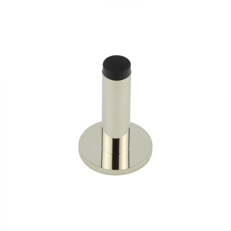 This is an image showing the Frelan - Burlington Plain Wall Mounted Door Stops Knurled Rose Polished Nickel available to order from Trade Door Handles in Kendal