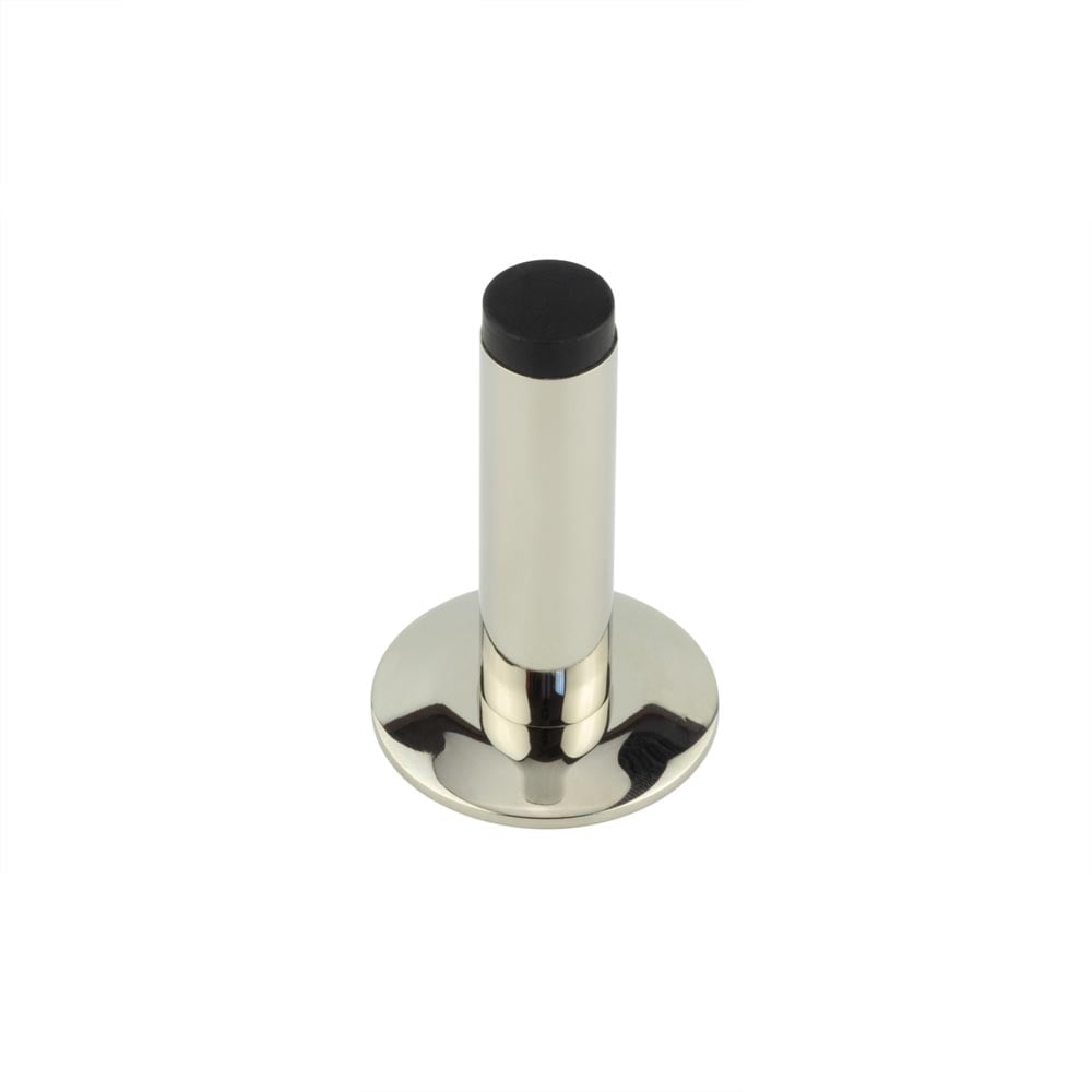 This is an image showing the Frelan - Burlington Plain Wall Mounted Door Stops Chamfered Rose Polished Nickel available to order from Trade Door Handles in Kendal