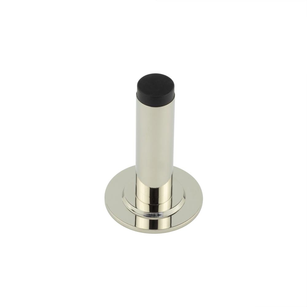 This is an image showing the Frelan - Burlington Plain Wall Mounted Door Stops Stepped Rose Polished Nickel available to order from Trade Door Handles in Kendal