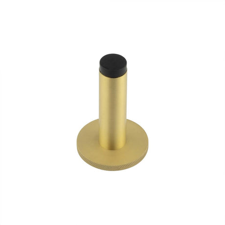 This is an image showing the Frelan - Burlington Plain Wall Mounted Door Stops Knurled Rose Satin Brass available to order from Trade Door Handles in Kendal