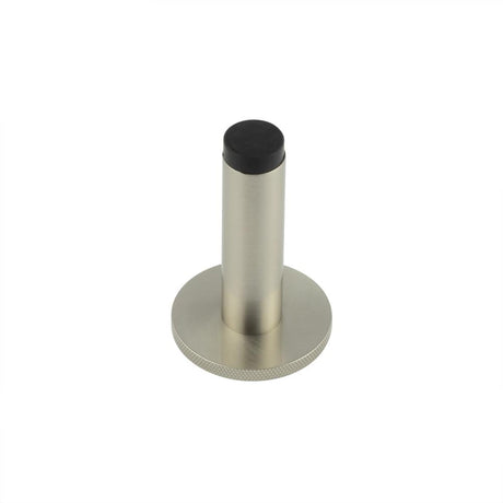 This is an image showing the Frelan - Burlington Plain Wall Mounted Door Stops Knurled Rose Satin Nickel available to order from Trade Door Handles in Kendal