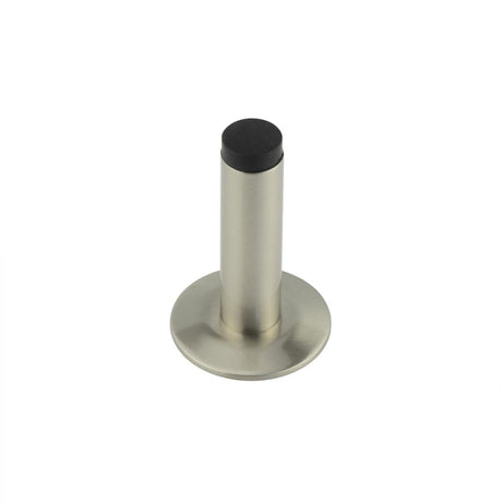 This is an image showing the Frelan - Burlington Plain Wall Mounted Door Stops Chamfered Rose Satin Nickel available to order from Trade Door Handles in Kendal