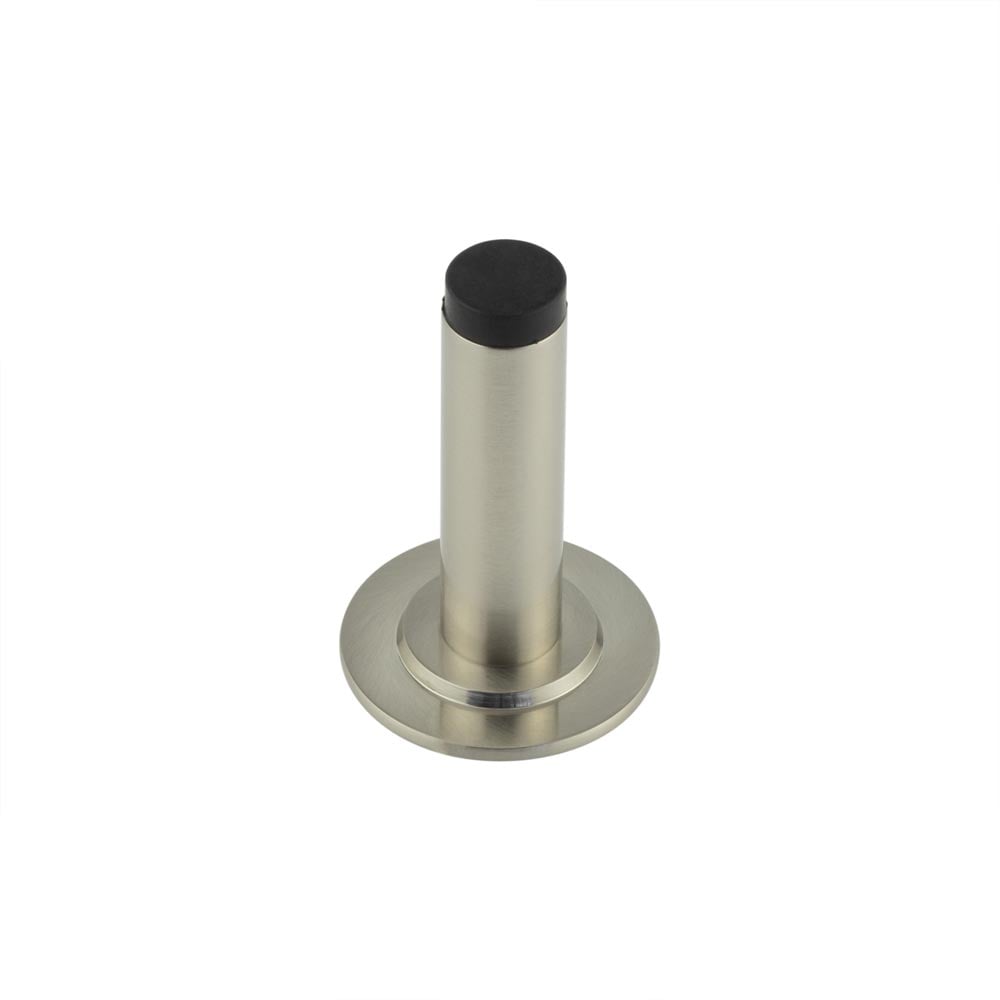 This is an image showing the Frelan - Burlington Plain Wall Mounted Door Stops Stepped Rose Satin Nickel available to order from Trade Door Handles in Kendal