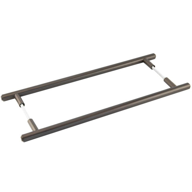 High quality image of Burlington - Belgrave Pull Handles 425 X 20mm Back to Back Dark Bronze Sku. BUR1000DBB2B