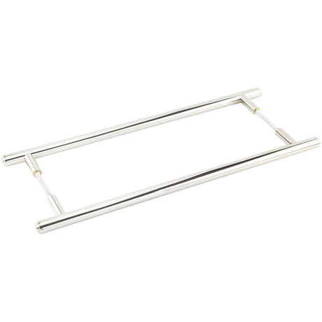 High quality image of Burlington - Belgrave Pull Handles 425 X 20mm Back to Back Polished Nickel Sku. BUR1000PNB2B