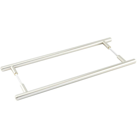 High quality image of Burlington - Belgrave Pull Handles 425 X 20mm Back to Back Satin Nickel Sku. BUR1000SNB2B