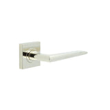 High quality image of Burlington - Mayfair Door Handle on Square Plain Rose Polished Nickel Sku. BUR10KIT162